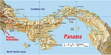 map of puerto armuelles in panama